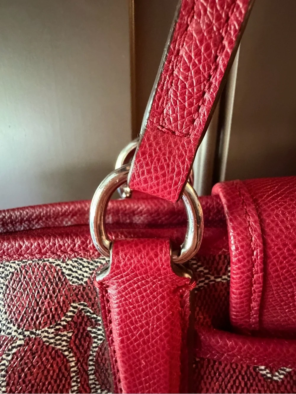 COACH SIGNATURE PVC WARD TOTE RED #33960